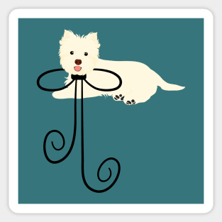 West Highland White Terrier and Bow Sticker